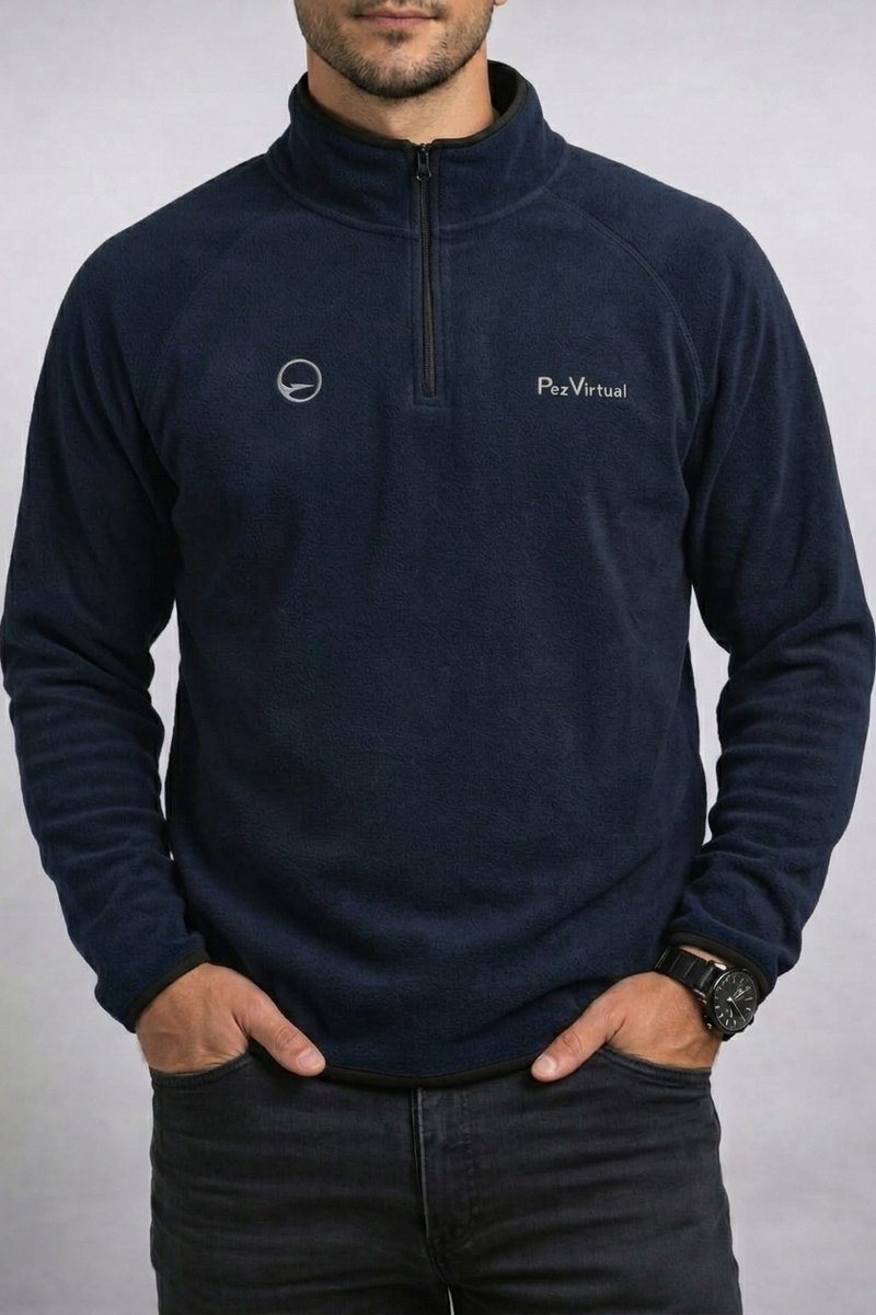 Buzo Micropolar Pez Virtual – Azul marino frente