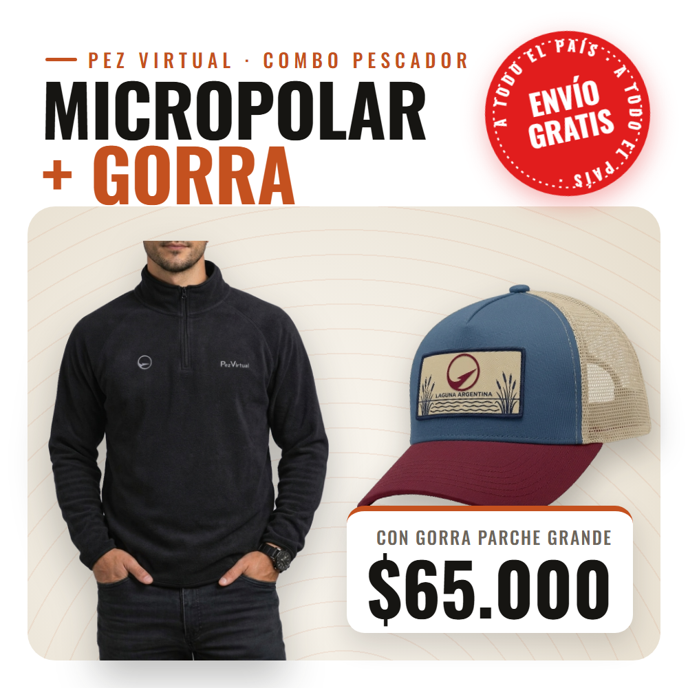 Combo Pescador – Micropolar + Gorra parche grande